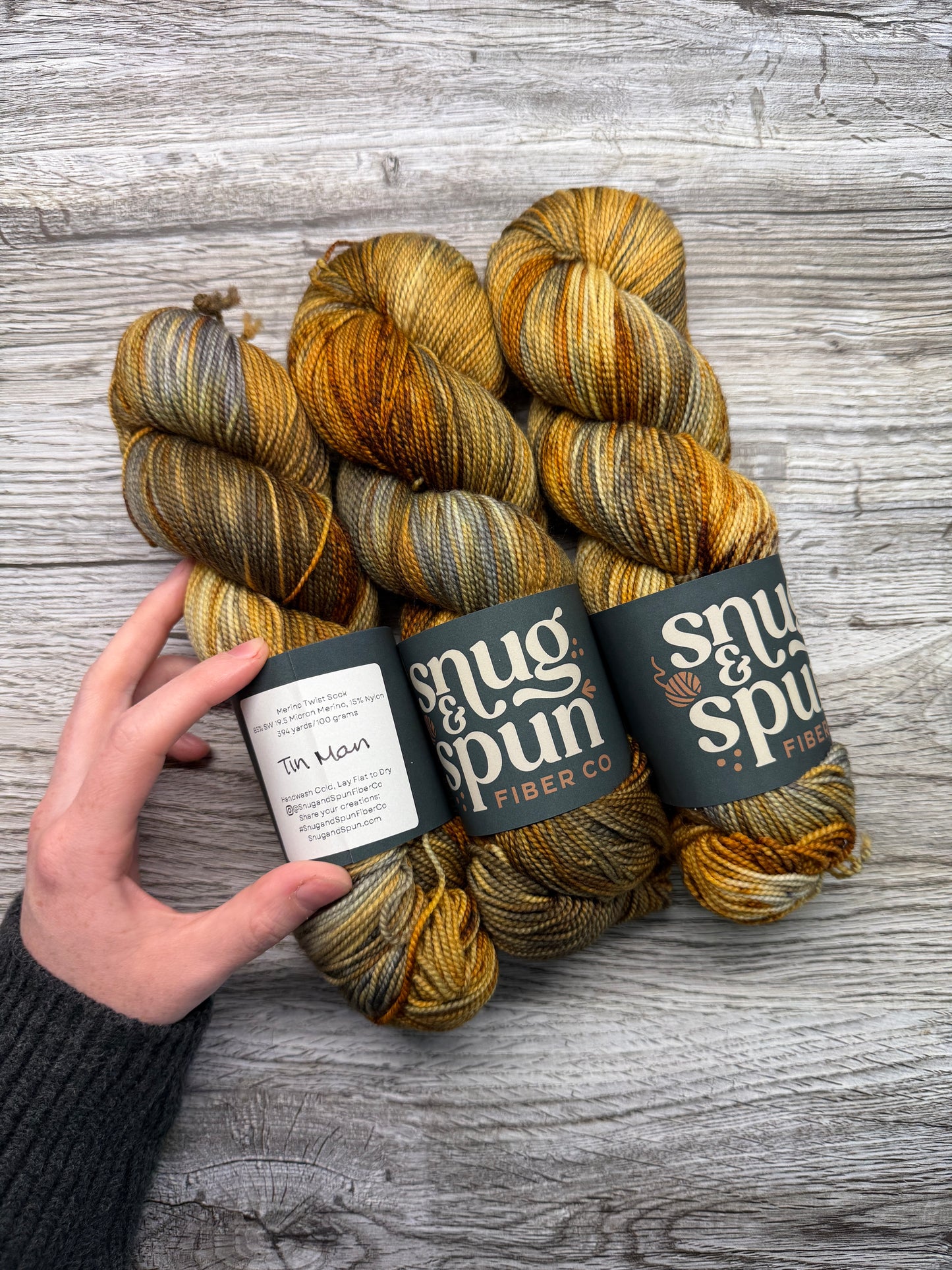 Destash - Snug and Spun - Tin Man - 85/15 Fingering (2ply)