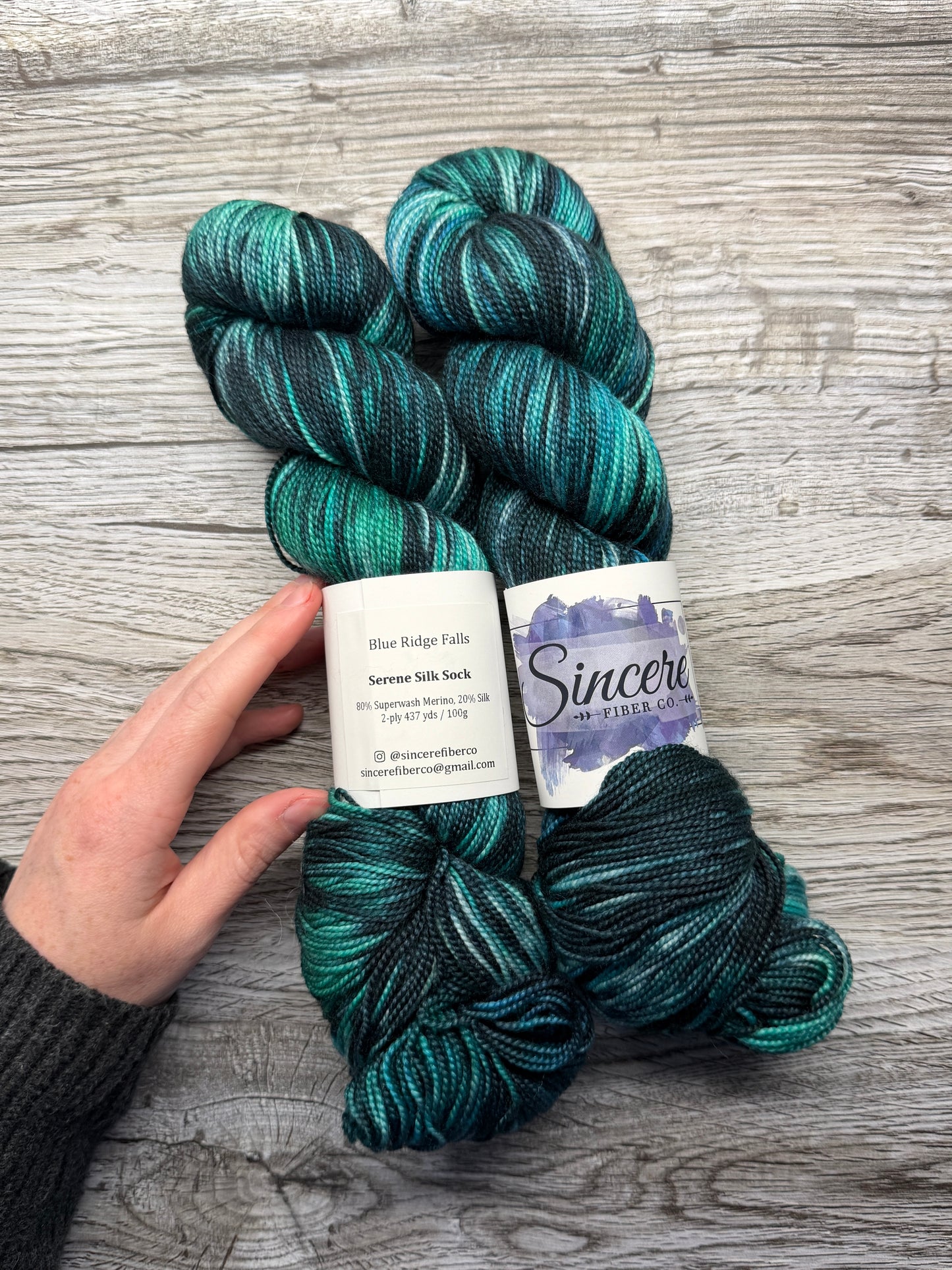 Destash - Sincere Fiber Co. - Blue Ridge Falls - Silk Sock
