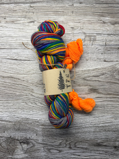 Destash - Tall Pine Yarns - Grey Rainbow - 85/15 Fingering