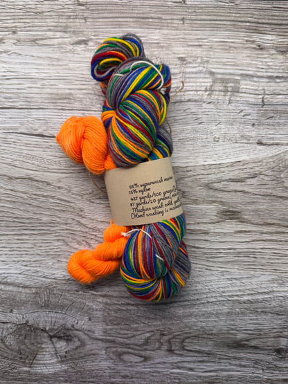Destash - Tall Pine Yarns - Grey Rainbow - 85/15 Fingering