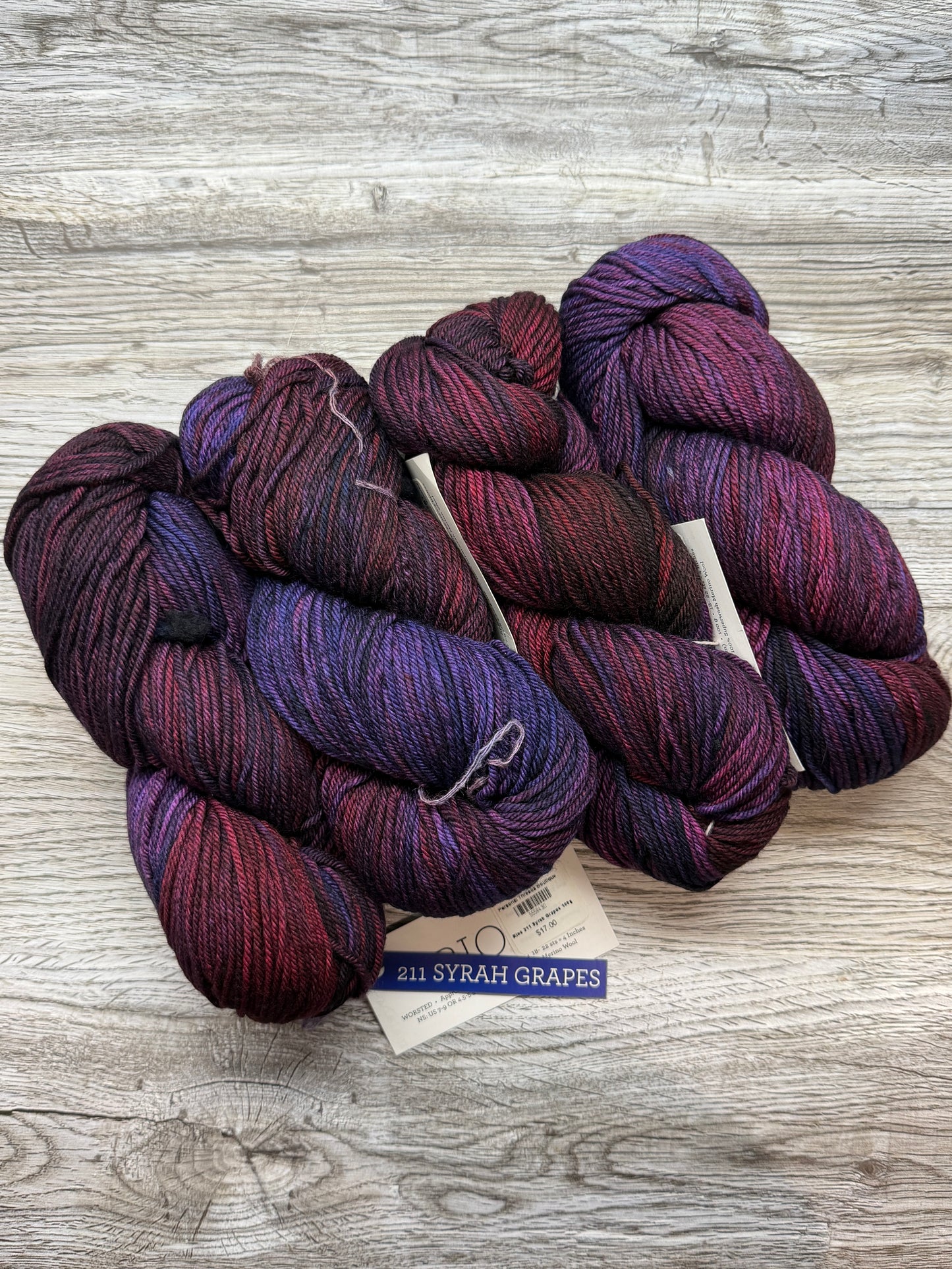 Destash - Malabrigo - Syrah Grapes - 100% SWM Worsted
