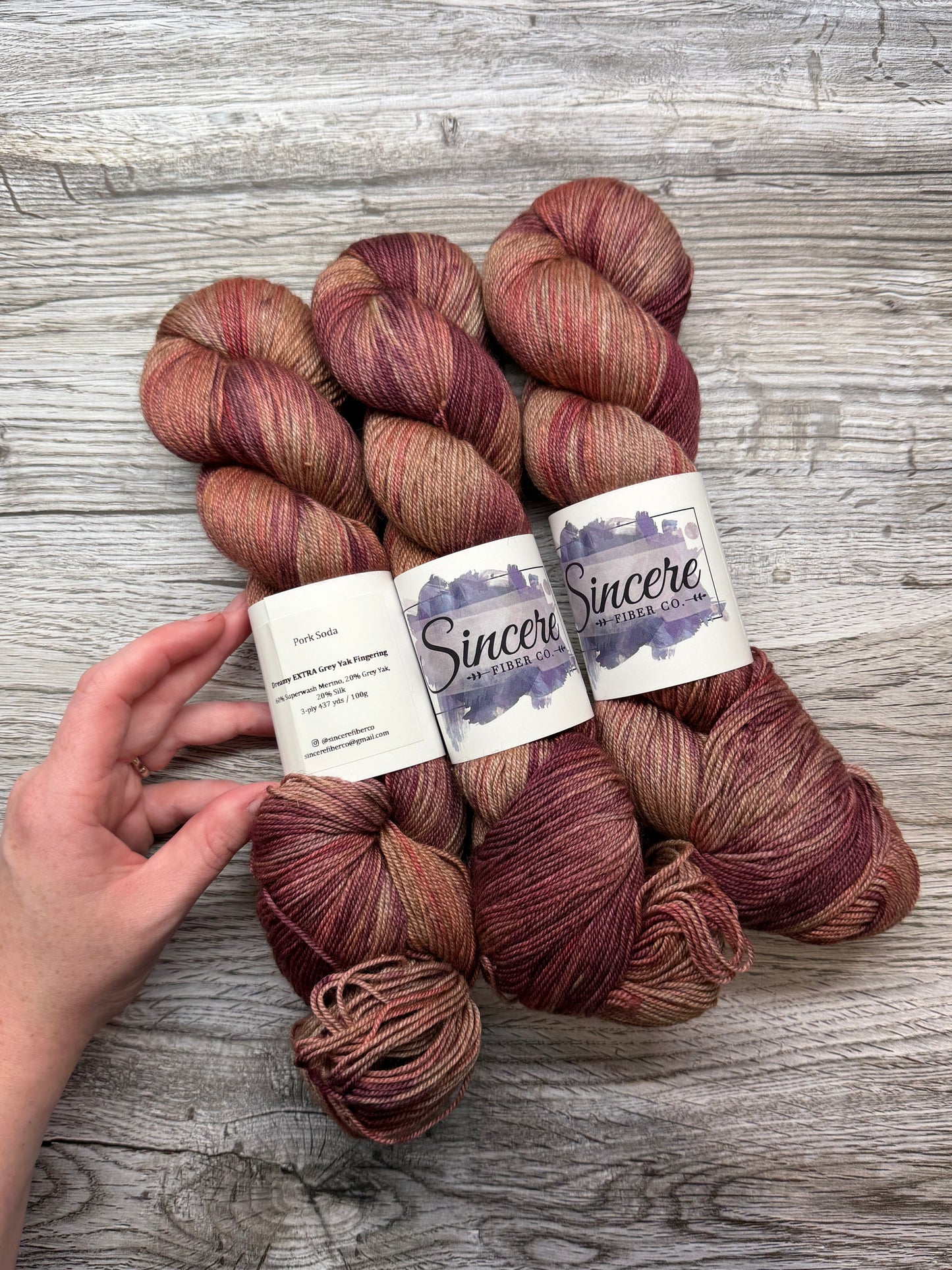 Destash - Sincere Fiber Co - Pork Soda - Yak Silk Fingering