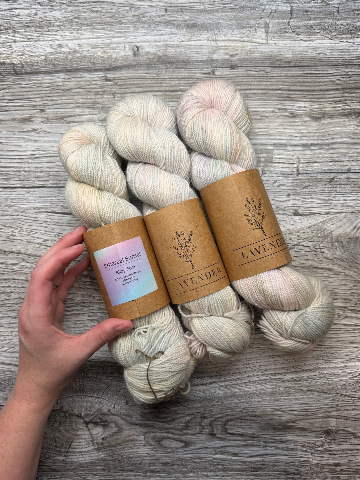 Destash - Lavender Fiber Co - Ethereal Sunset - 80/20 Fingering